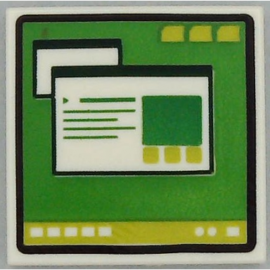 white tile 2 x 2 with computer monitor pattern 3