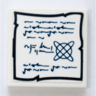 white tile 2 x 2 with black border scribbles and magic symbol pattern sticker - set 75978