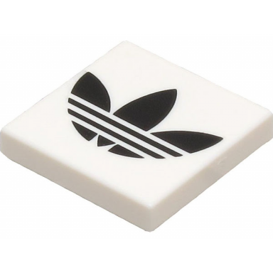 white tile 2 x 2 with black adidas trefoil logo pattern