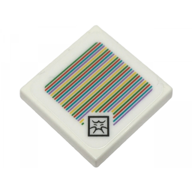 white tile 2 x 2 with super mario scanner code boo pattern sticker - sets 71394 71436