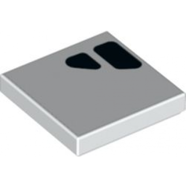 white tile 2 x 2 with black air vent grille pattern model left side