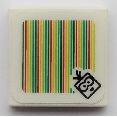 white tile 2 x 2 with super mario scanner code lakitu pattern sticker - set 71389