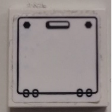 white tile 2 x 2 with hatch door handle hinges and bolts pattern sticker - set 60147