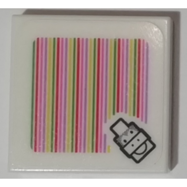 white tile 2 x 2 with super mario scanner code mechakoopa pattern sticker - set 71402