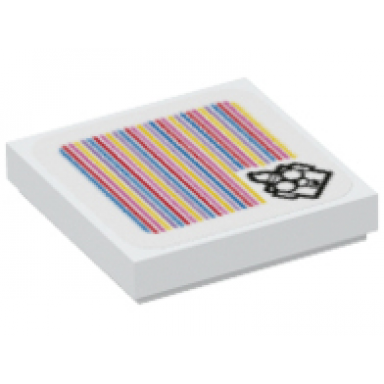white tile 2 x 2 with super mario scanner code professor e gadd pattern sticker - set 71397