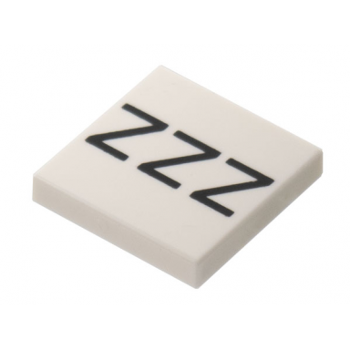 white tile 2 x 2 with black zzz pattern