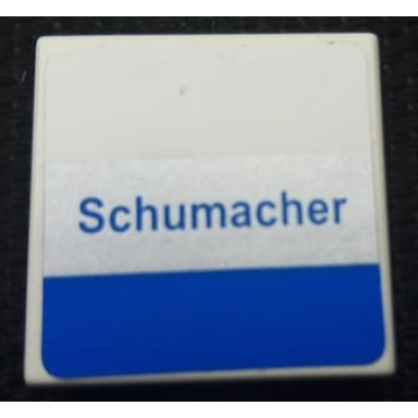 white tile 2 x 2 with schumacher blue and silver stripes pattern sticker - set 8461