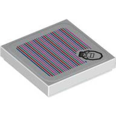 white tile 2 x 2 with super mario scanner code cranky kong pattern sticker - set 71424