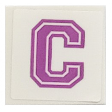 white tile 2 x 2 with medium lavender capital letter c pattern sticker - set 41682