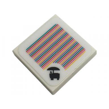 white tile 2 x 2 with super mario scanner code sweets wagon pattern sticker - set 72036