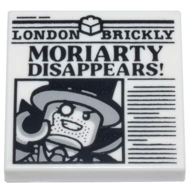 white tile 2 x 2 with newspaper london brickly and moriarty disappears! pattern