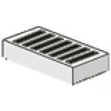 white tile 1 x 2 with black grille pattern