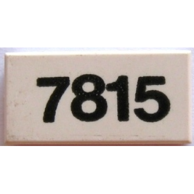 white tile 1 x 2 with 7815 pattern