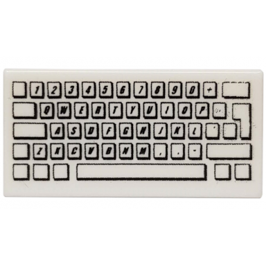 white tile 1 x 2 with computer keyboard standard pattern