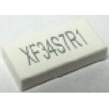 white tile 1 x 2 with xfxxxxxx exo-code pattern