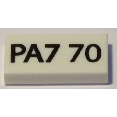 white tile 1 x 2 with black pa7 70 pattern