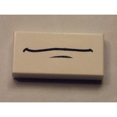 white tile 1 x 2 with black mouth pattern shu todoroki