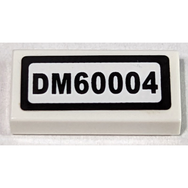 white tile 1 x 2 with dm60004 pattern sticker - set 60004