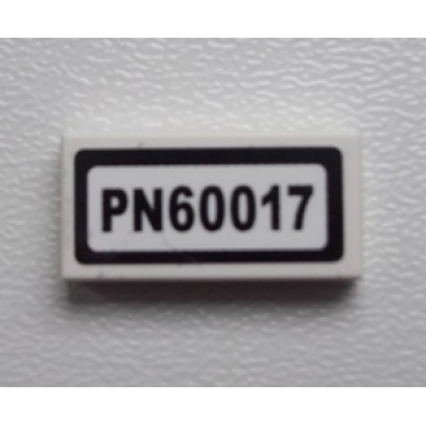 white tile 1 x 2 with pn60017 pattern sticker - set 60017