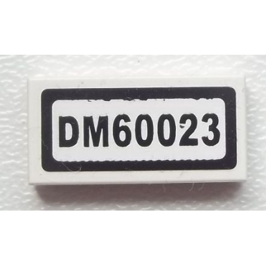 white tile 1 x 2 with dm60023 pattern sticker - set 60023