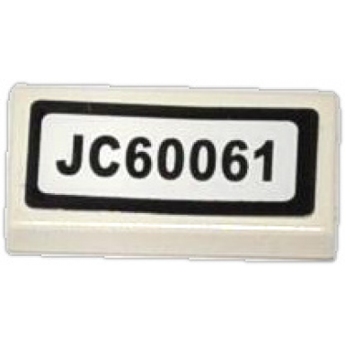 white tile 1 x 2 with jc60061 pattern sticker - set 60061