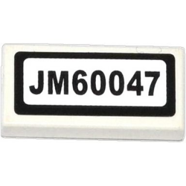 white tile 1 x 2 with jm60047 pattern sticker - set 60047