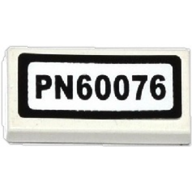white tile 1 x 2 with pn60076 pattern sticker - set 60076