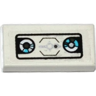 white tile 1 x 2 with head-up display hud and 2 gauges pattern sticker - set 70170