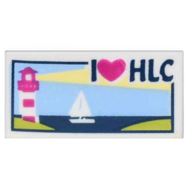 white tile 1 x 2 with lighthouse sailboat and i heart hlc pattern