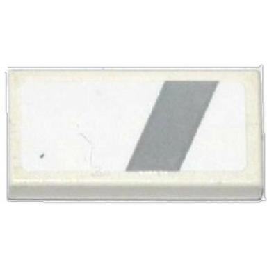 white tile 1 x 2 with slanted light bluish gray stripe pattern sticker - set 75912