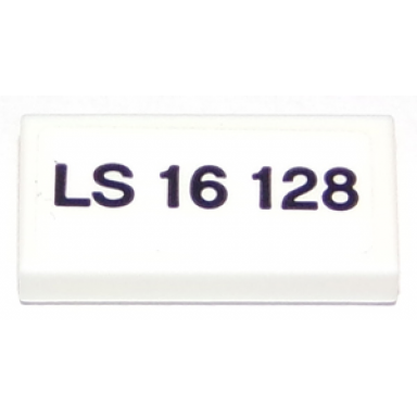 white tile 1 x 2 with ls 16 128 pattern sticker - set 75875