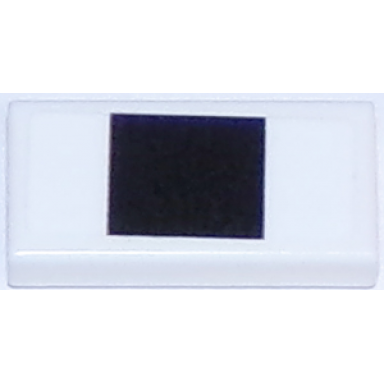white tile 1 x 2 with thick black stripe on white background pattern sticker - set 75874