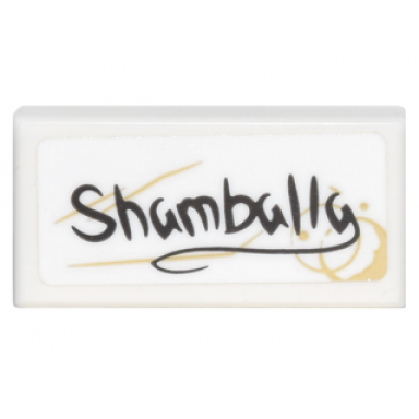 white tile 1 x 2 with handwritten shamballa and coffee stains pattern sticker - set 76060