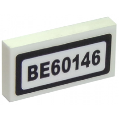 white tile 1 x 2 with be60146 pattern sticker - set 60146