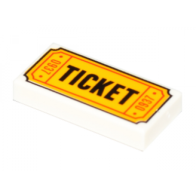 white tile 1 x 2 with ticket and 0937 pattern