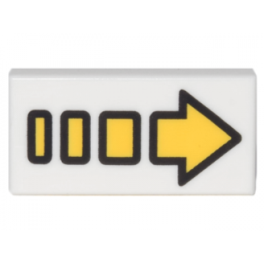 white tile 1 x 2 with yellow arrow segmented pattern
