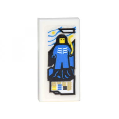 white tile 1 x 2 with ninjago trading card game lloyd pattern sticker - set 70620