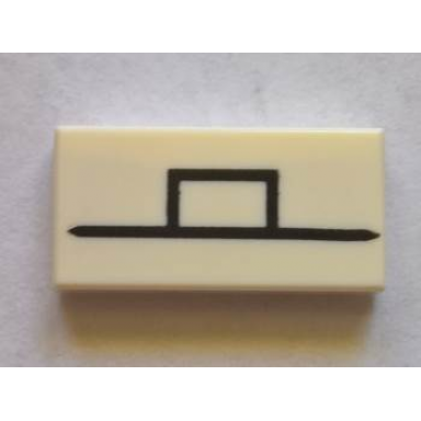 white tile 1 x 2 with black rectangle and line pattern brickheadz olaf mouth