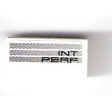 white tile 1 x 2 with int perf and light bluish gray stripes pattern model right side sticker - set 75876