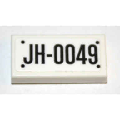 white tile 1 x 2 with jh-0049 pattern sticker - set 10259