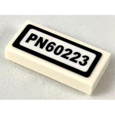 white tile 1 x 2 with pn60223 pattern sticker - set 60223