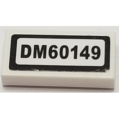 white tile 1 x 2 with dm60149 pattern sticker - set 60149