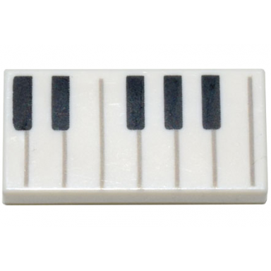 white tile 1 x 2 with black and white piano keys pattern