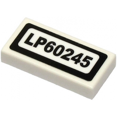 white tile 1 x 2 with lp60245 pattern sticker - set 60245