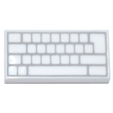 white tile 1 x 2 with computer keyboard blank keys pattern