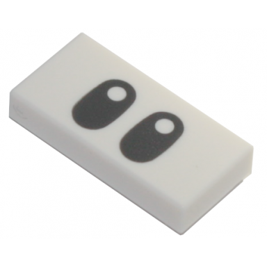 white tile 1 x 2 with black elongated eyes pattern super mario foo