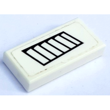 white tile 1 x 2 with black air vent grille pattern model right side sticker - set 75873