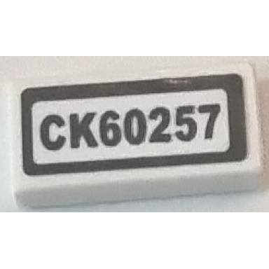 white tile 1 x 2 with ck60257 pattern sticker - set 60257