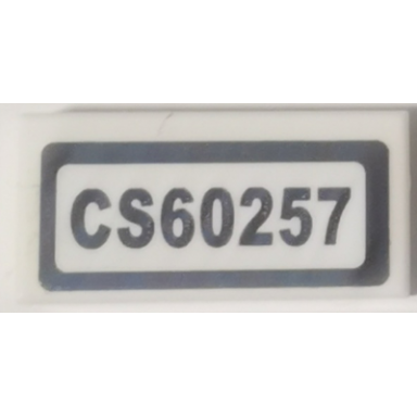 white tile 1 x 2 with cs60257 pattern sticker - set 60257