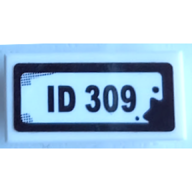 white tile 1 x 2 with id 309 pattern sticker - set 70421